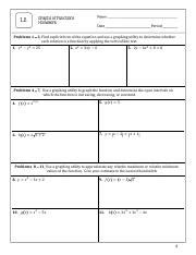 1.2 Graphs Of Functions Homework Answers