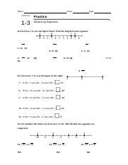 1-3 Practice Measuring Segments Form G