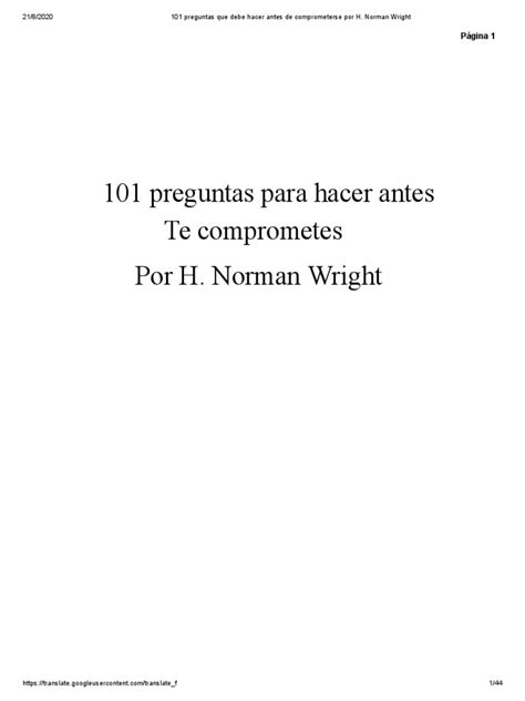 101 Preguntas Antes De Comprometerse Pdf