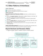 11.3 Other Patterns Of Inheritance Answer Key