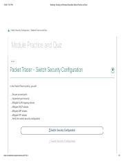 11.6.4 Module Quiz - Switch Security Configuration