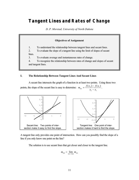 2.1 Rates Of Change And The Tangent Line Homework