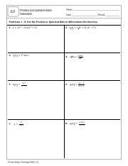 2.6 Product And Quotient Rules Homework