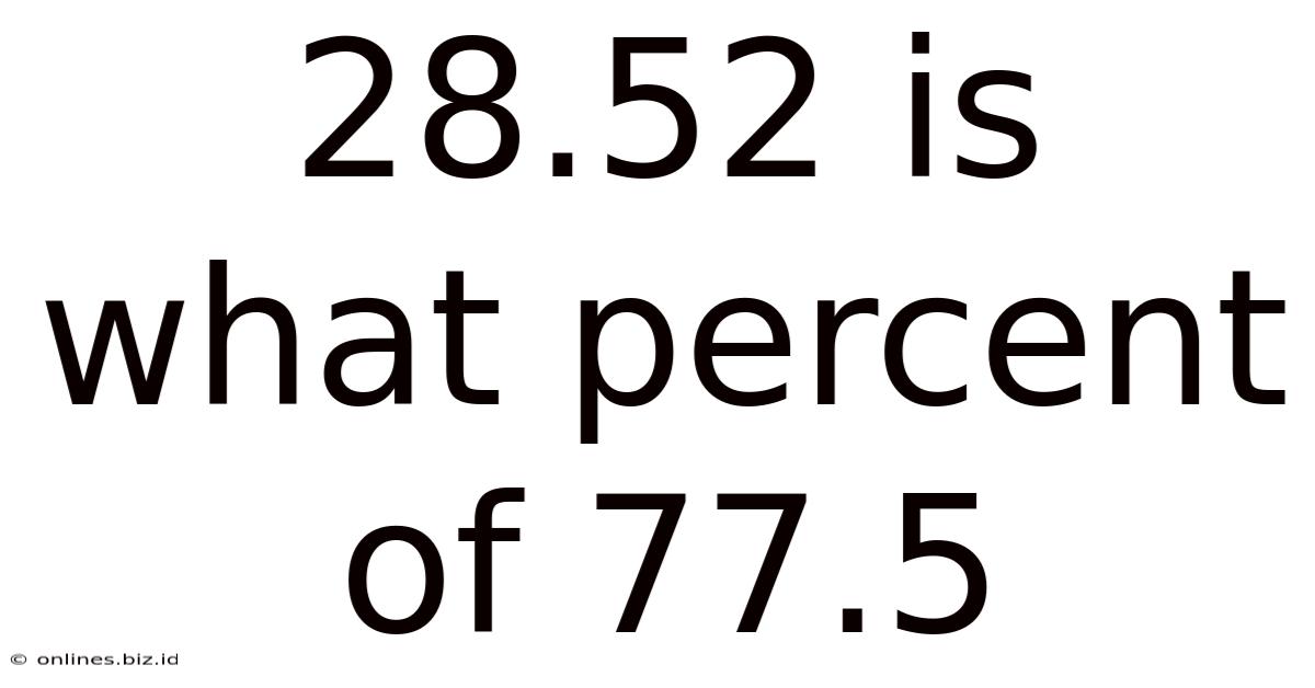 28.52 Is What Percent Of 77.5