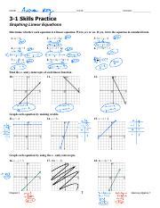 3-1 Skills Practice Graphing Linear Equations