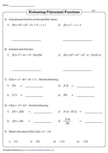 3a Polynomial Characteristics Worksheet Answer Key