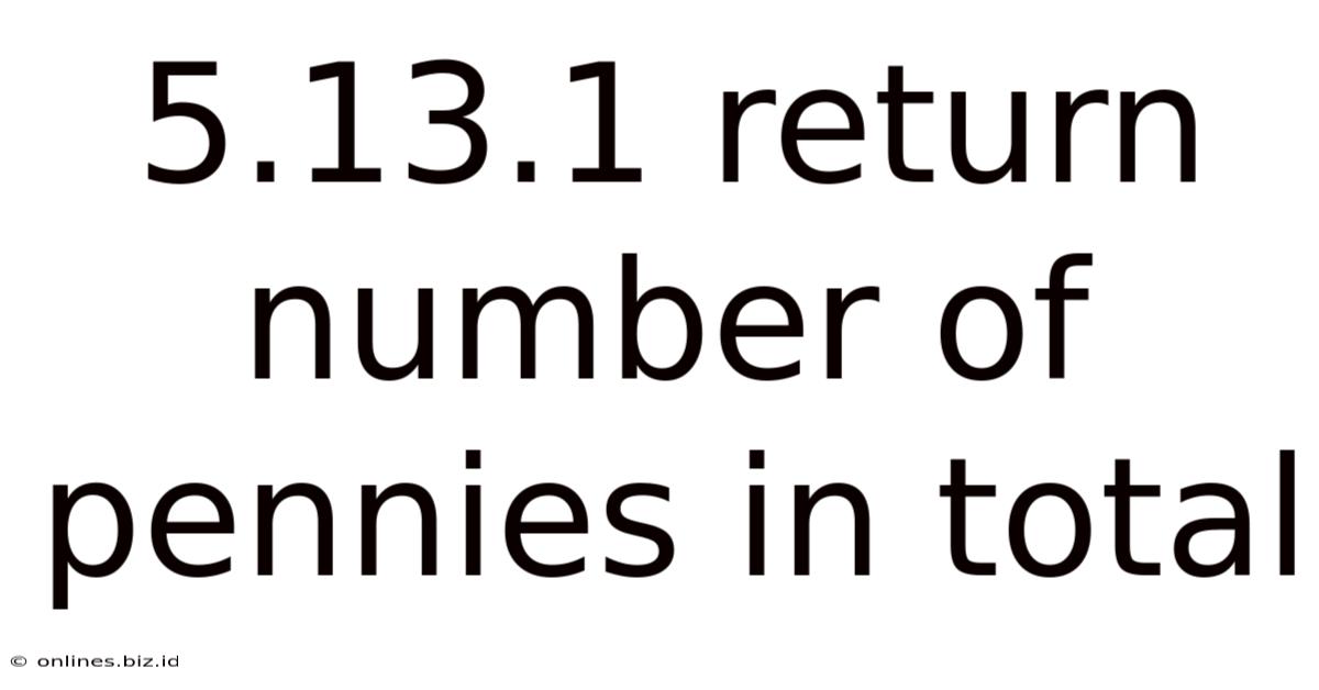 5.13.1 Return Number Of Pennies In Total