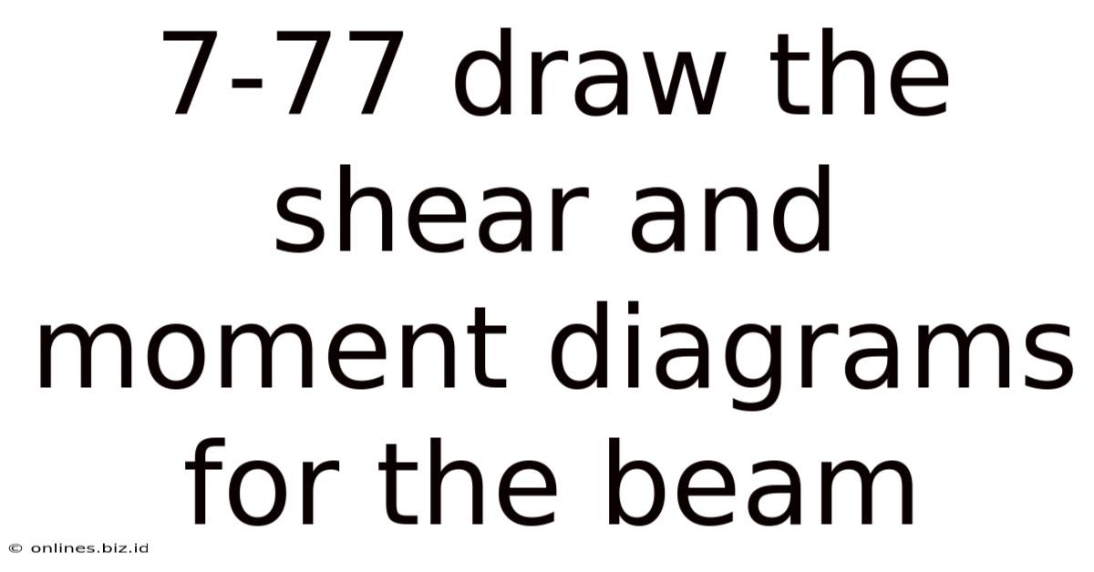 7-77 Draw The Shear And Moment Diagrams For The Beam