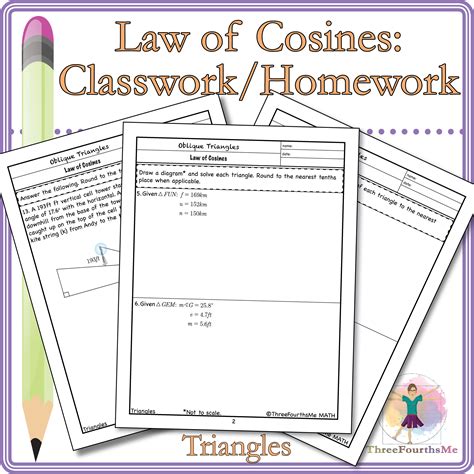 8 6 Practice Law Of Cosines Answer Key