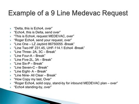 9 Line Medevac Example Scenarios And Answers