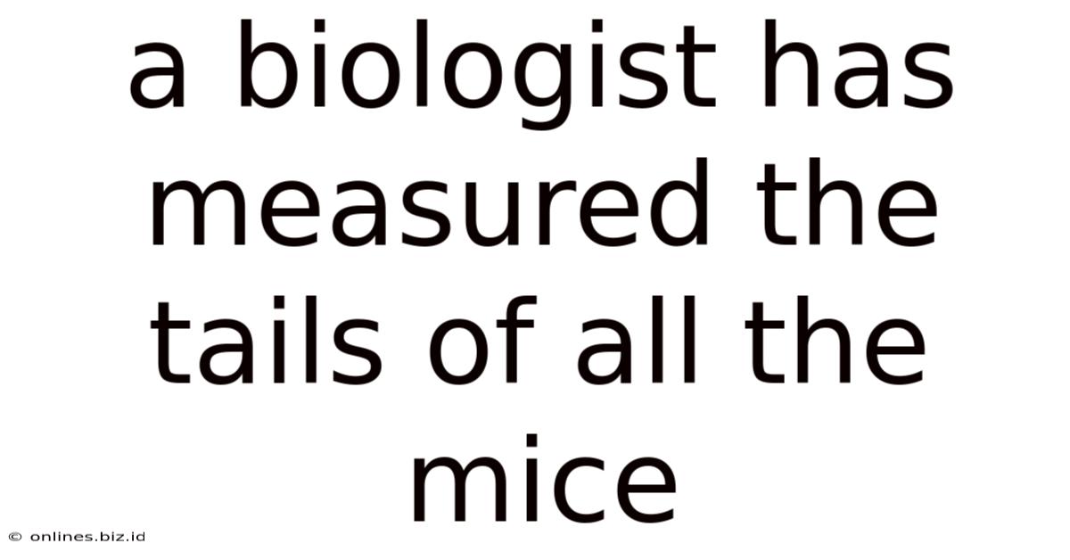 A Biologist Has Measured The Tails Of All The Mice