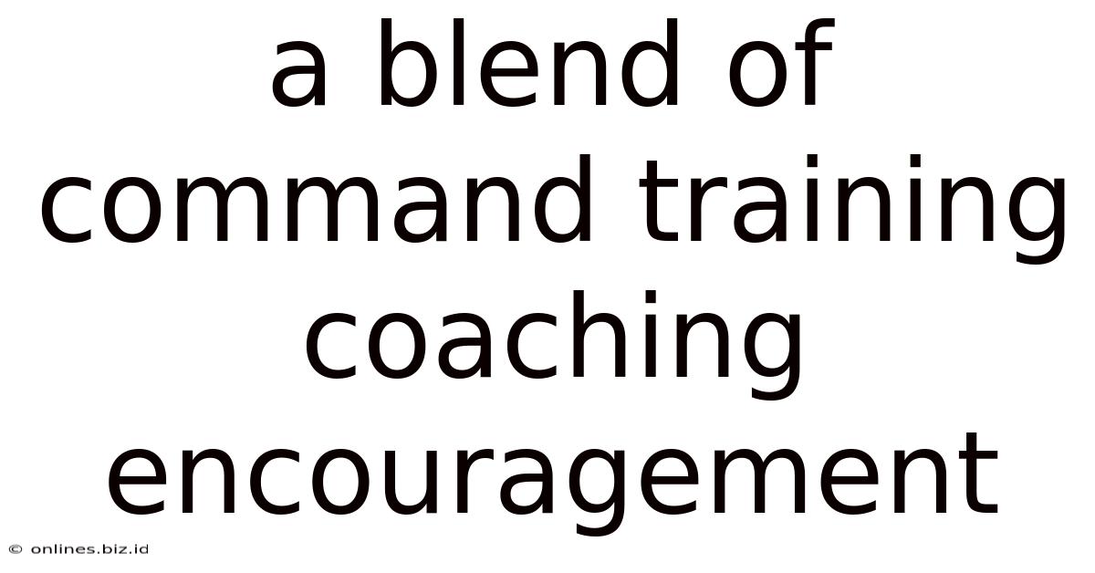 A Blend Of Command Training Coaching Encouragement