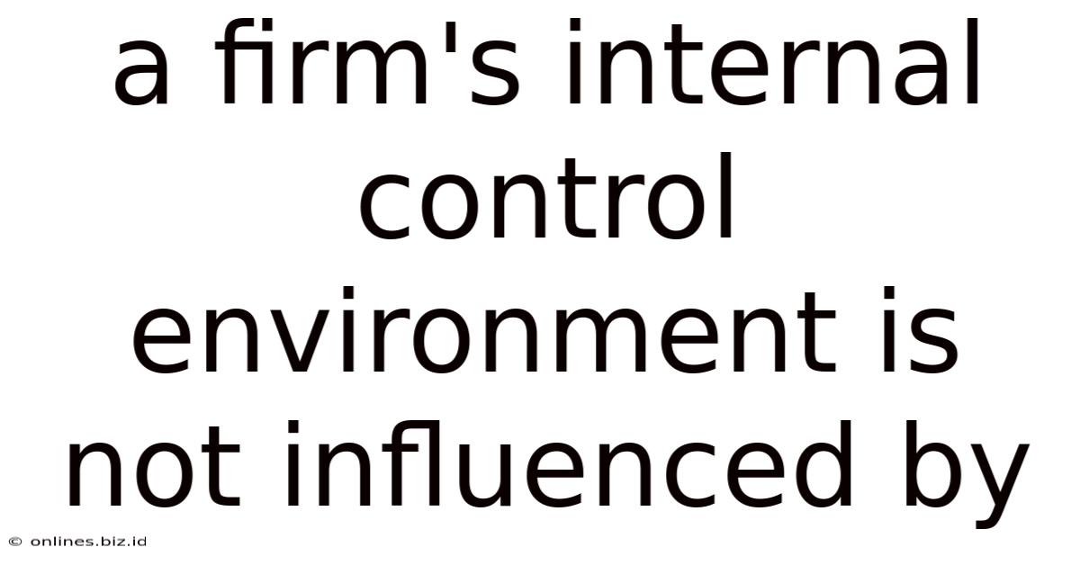A Firm's Internal Control Environment Is Not Influenced By