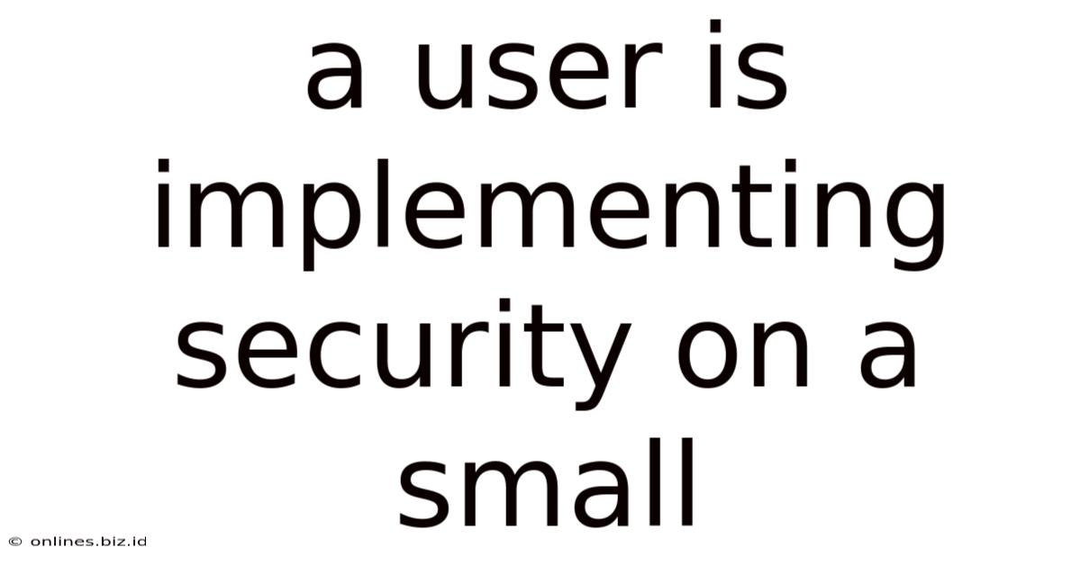 A User Is Implementing Security On A Small