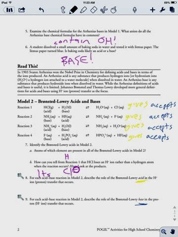 Acids And Bases Answer Key Pogil