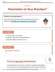 Activity 1.1 2 Orientation To Your Manikin