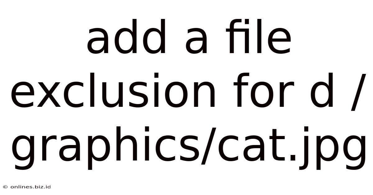 Add A File Exclusion For D /graphics/cat.jpg