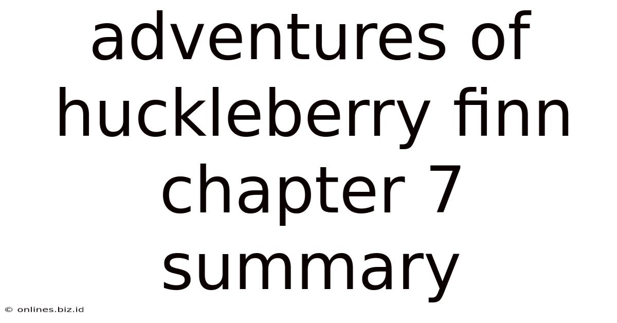 Adventures Of Huckleberry Finn Chapter 7 Summary