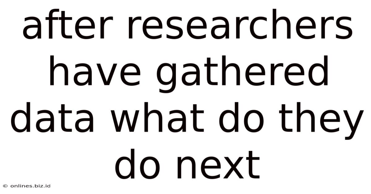 After Researchers Have Gathered Data What Do They Do Next