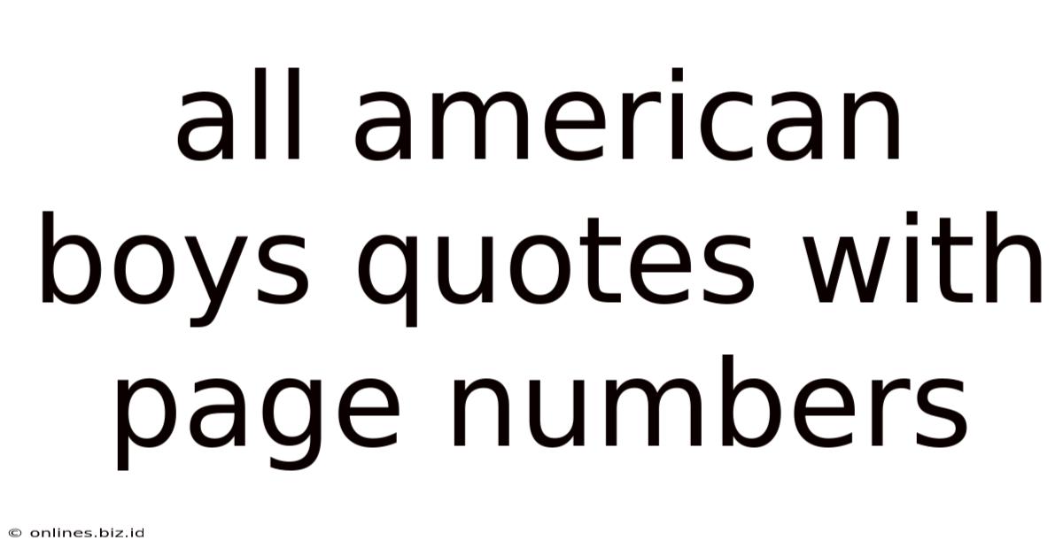 All American Boys Quotes With Page Numbers