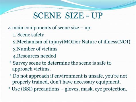 All Of The Following Are Components Of Scene Size-up Except: