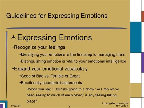 All Of The Following Are Guidelines For Expressing Emotions Except