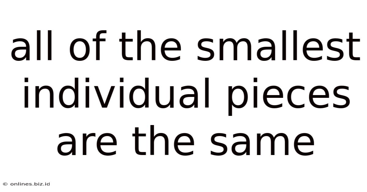 All Of The Smallest Individual Pieces Are The Same