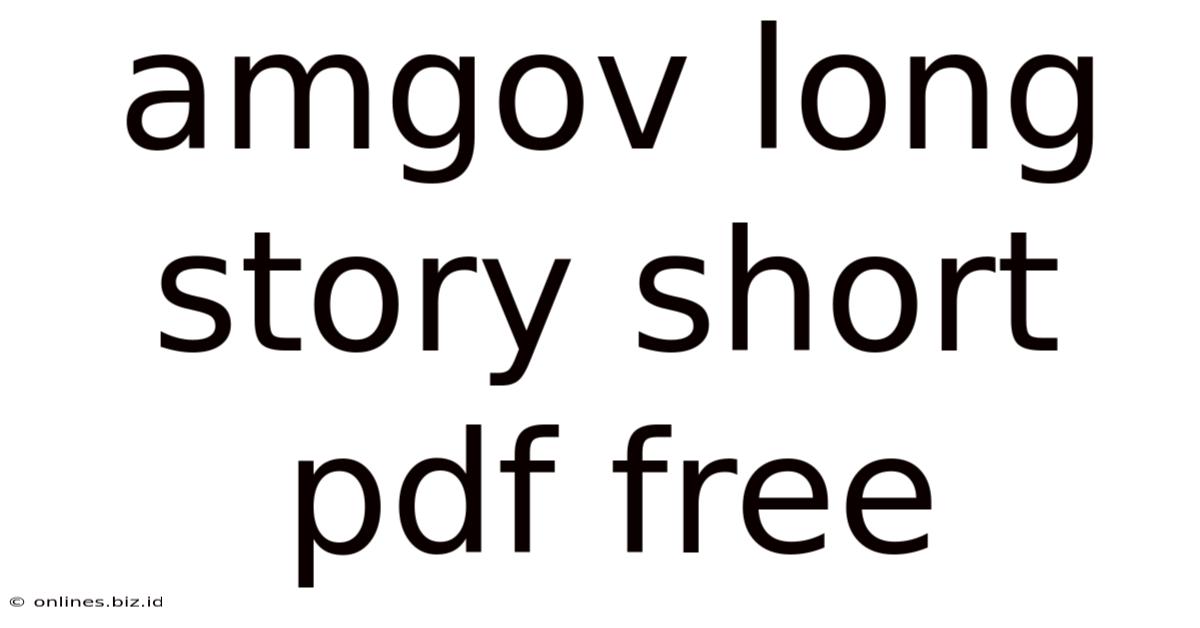 Amgov Long Story Short Pdf Free