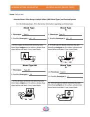 Amoeba Sisters Multiple Alleles Answer Key