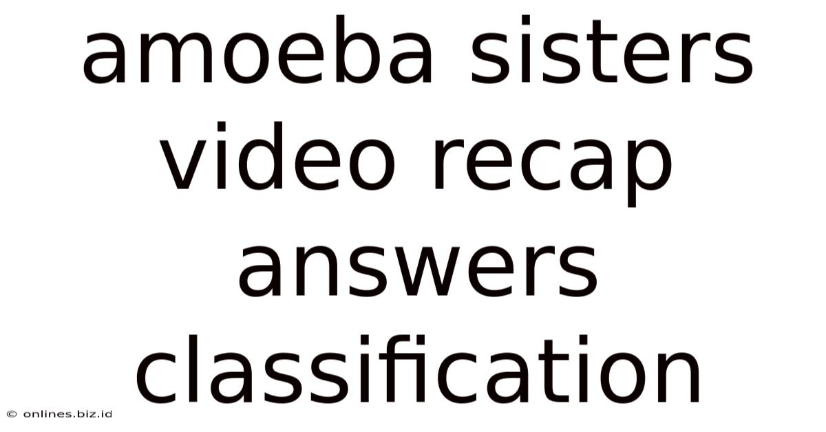 Amoeba Sisters Video Recap Answers Classification