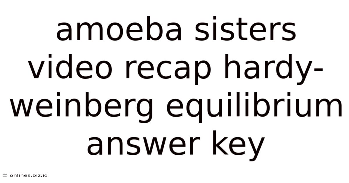 Amoeba Sisters Video Recap Hardy-weinberg Equilibrium Answer Key