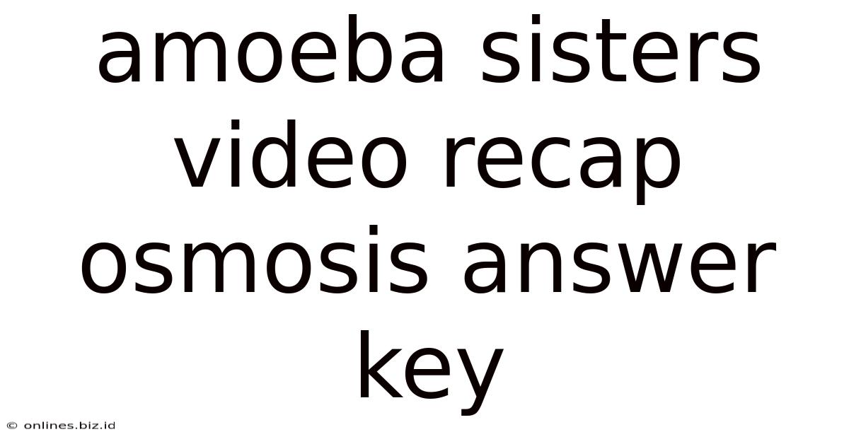 Amoeba Sisters Video Recap Osmosis Answer Key