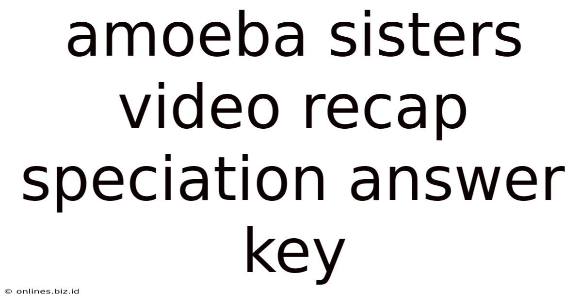 Amoeba Sisters Video Recap Speciation Answer Key