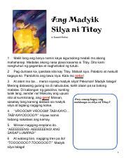 Ang Madyik Silya Ni Titoy Pdf