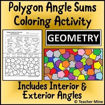 Angles Of Polygons Coloring Activity Worksheet