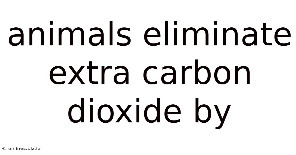 Animals Eliminate Extra Carbon Dioxide By