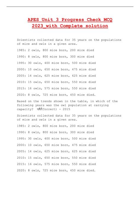 Apes Unit 3 Progress Check Mcq