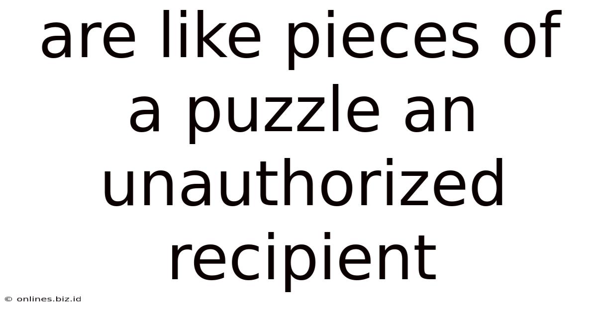 Are Like Pieces Of A Puzzle An Unauthorized Recipient