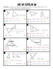 Are We Similar Worksheet Answer Key