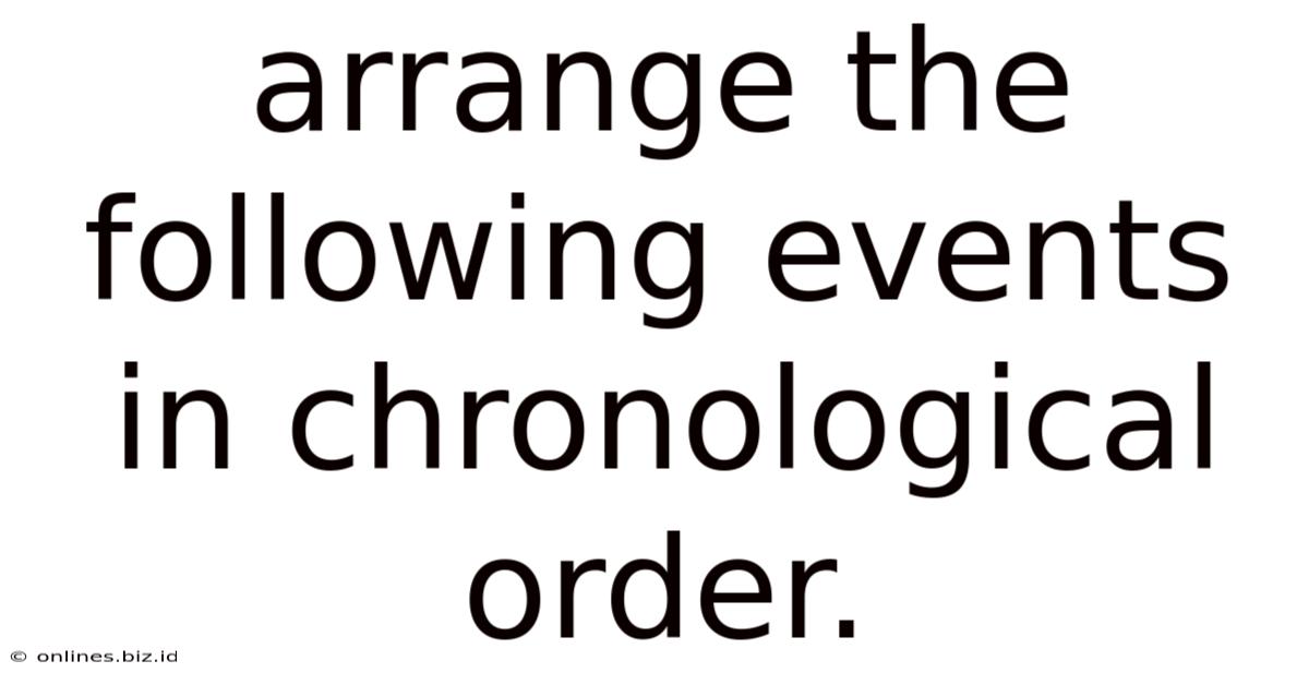 Arrange The Following Events In Chronological Order.