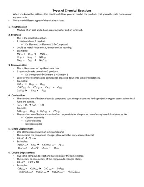 Asim Chemical Reactions Student Handout Revised 1 2017 Answer Key