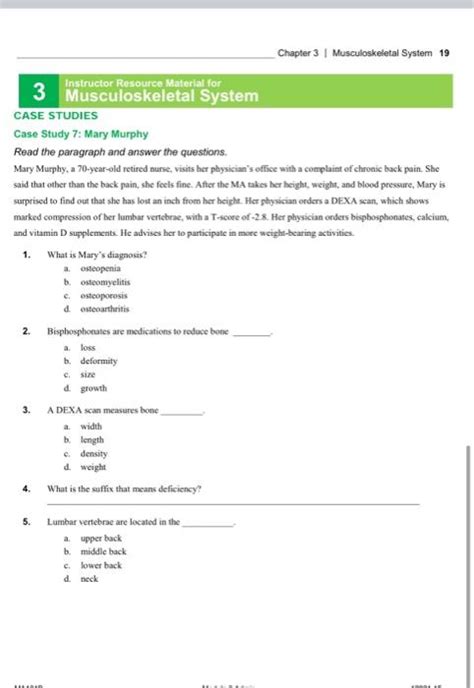 Assignment 5.2 Skeletal System Case Studies