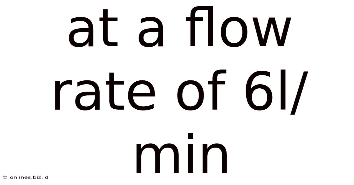 At A Flow Rate Of 6l/min