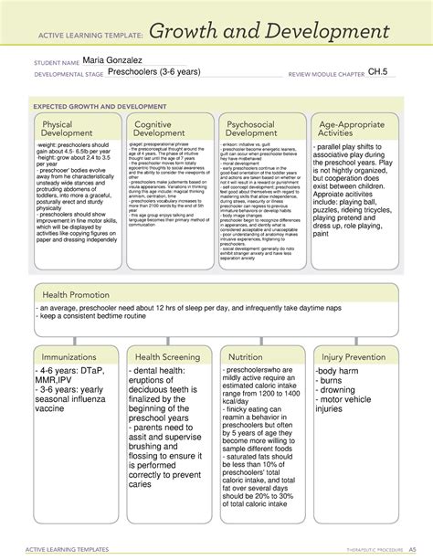 Ati Growth And Development Template Preschool