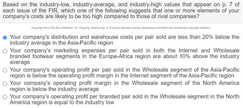 Based On The Industry-low Industry-average And Industry-high Values