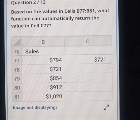 Based On Values In Cells B77 B81