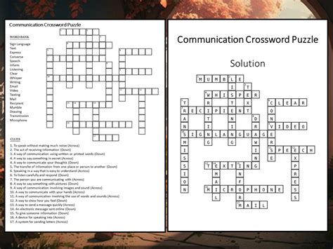 Basic Communication Crossword Notes Puzzle Answers