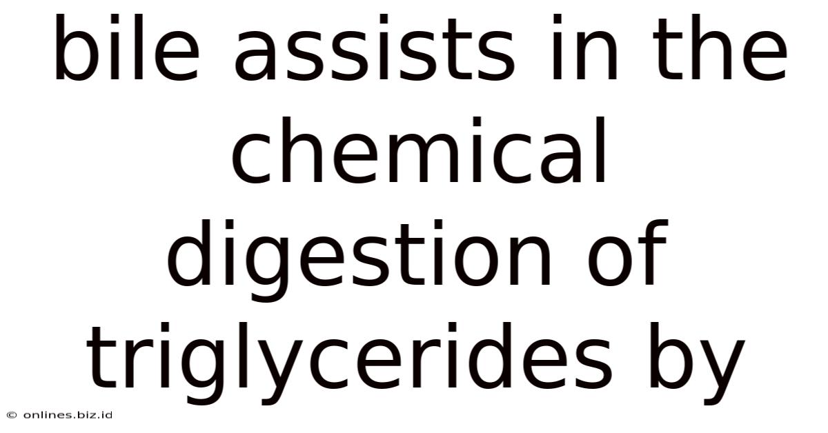 Bile Assists In The Chemical Digestion Of Triglycerides By