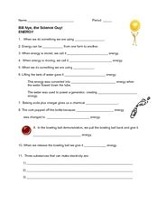 Bill Nye The Science Guy Energy Worksheet