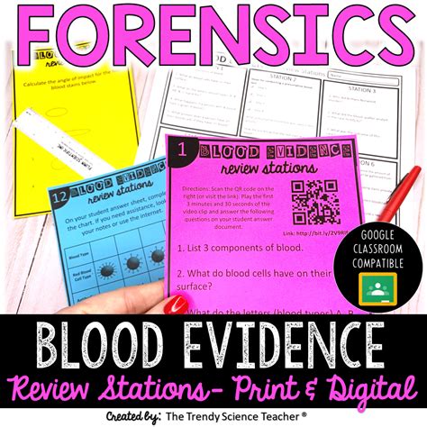 Blood Evidence Review Stations Answer Key